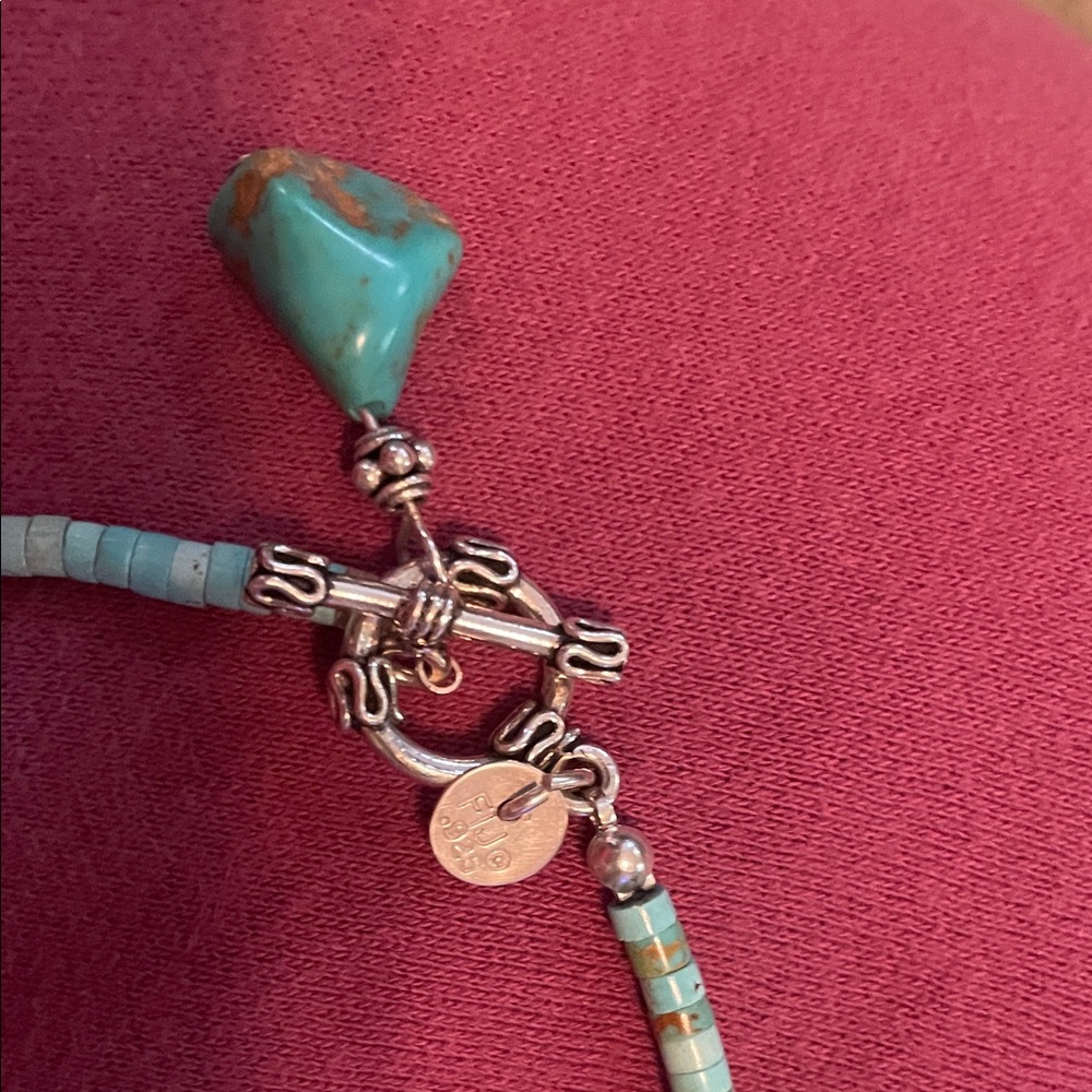 Silver and Turquoise nugget Necklace